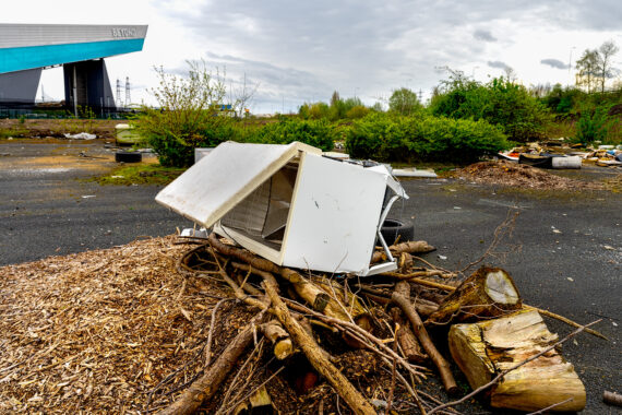 Rubbish that has been washed away during a storm and now needs to be removed