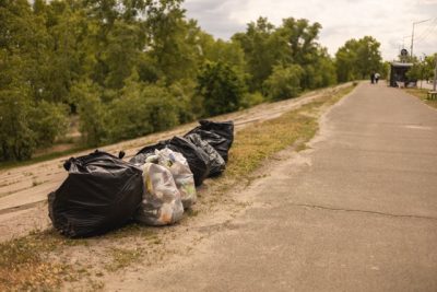 Bags of Rubbish by the road in Penrith