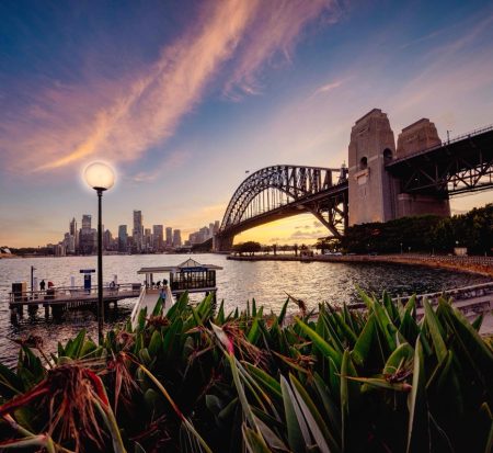 Sydney Harbour bridge at sunset