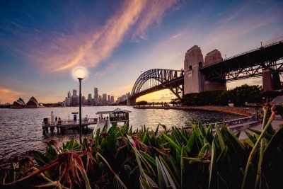 Sydney Harbour bridge at sunset